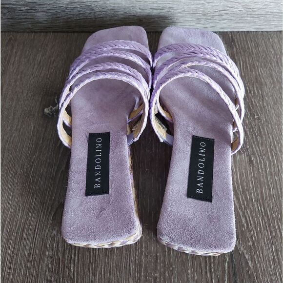 Vintage 90s Bandolino Square Toe Strappy Espadrille Sandal Slip On Size 7 - Picture 6 of 10